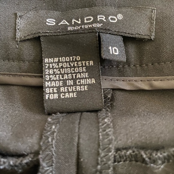 Sandro Sport Black Cropped Pants Sz 10 - Picture 4 of 4